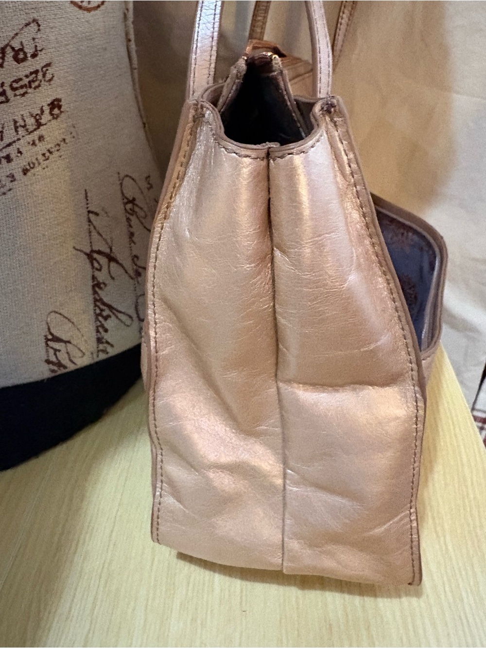 HOBO Metallic Rose Gold Shoulder Tote - Picture 10 of 16